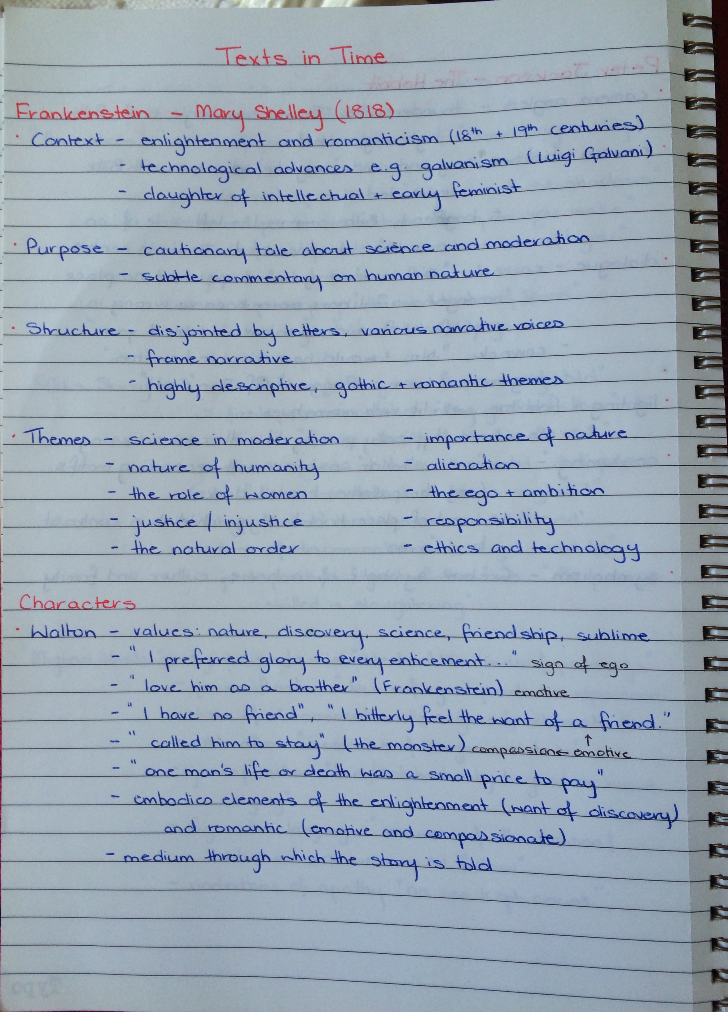 english creative writing notes