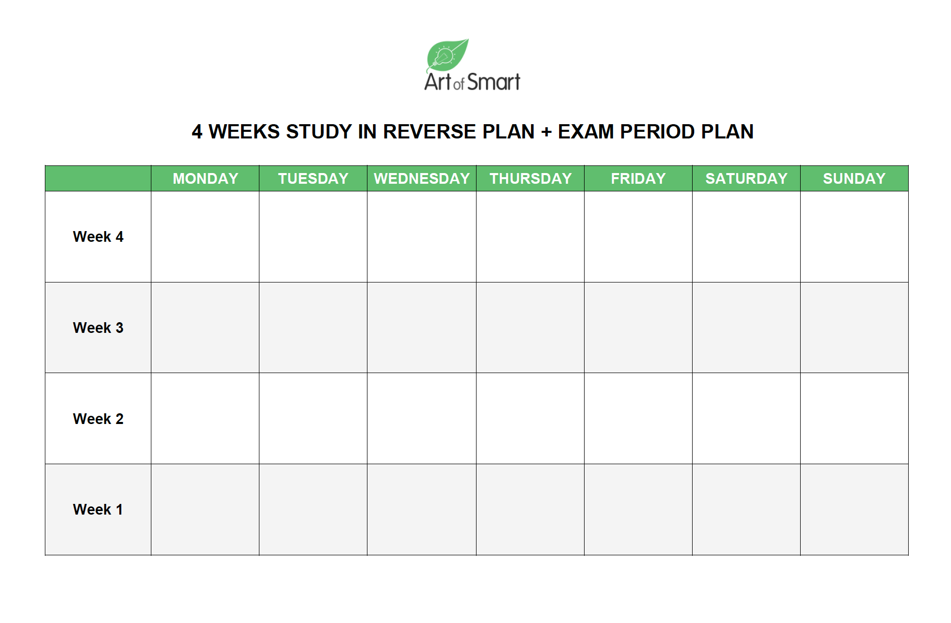 Exam Period Plan - HSC Exams