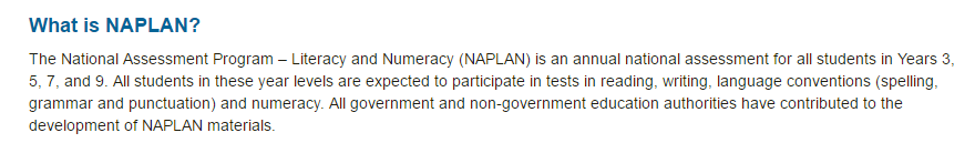FAQ about NAPLAN, ACARA