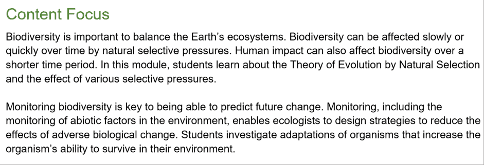 year 11 biology module 3 biological diversity