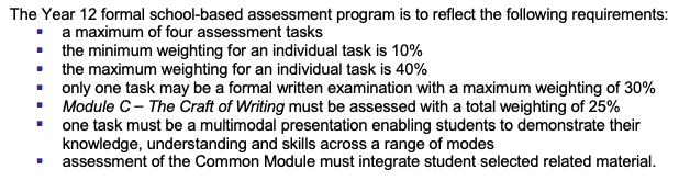 HSC English Advanced Module A Textual Conversations - Internal Assessments