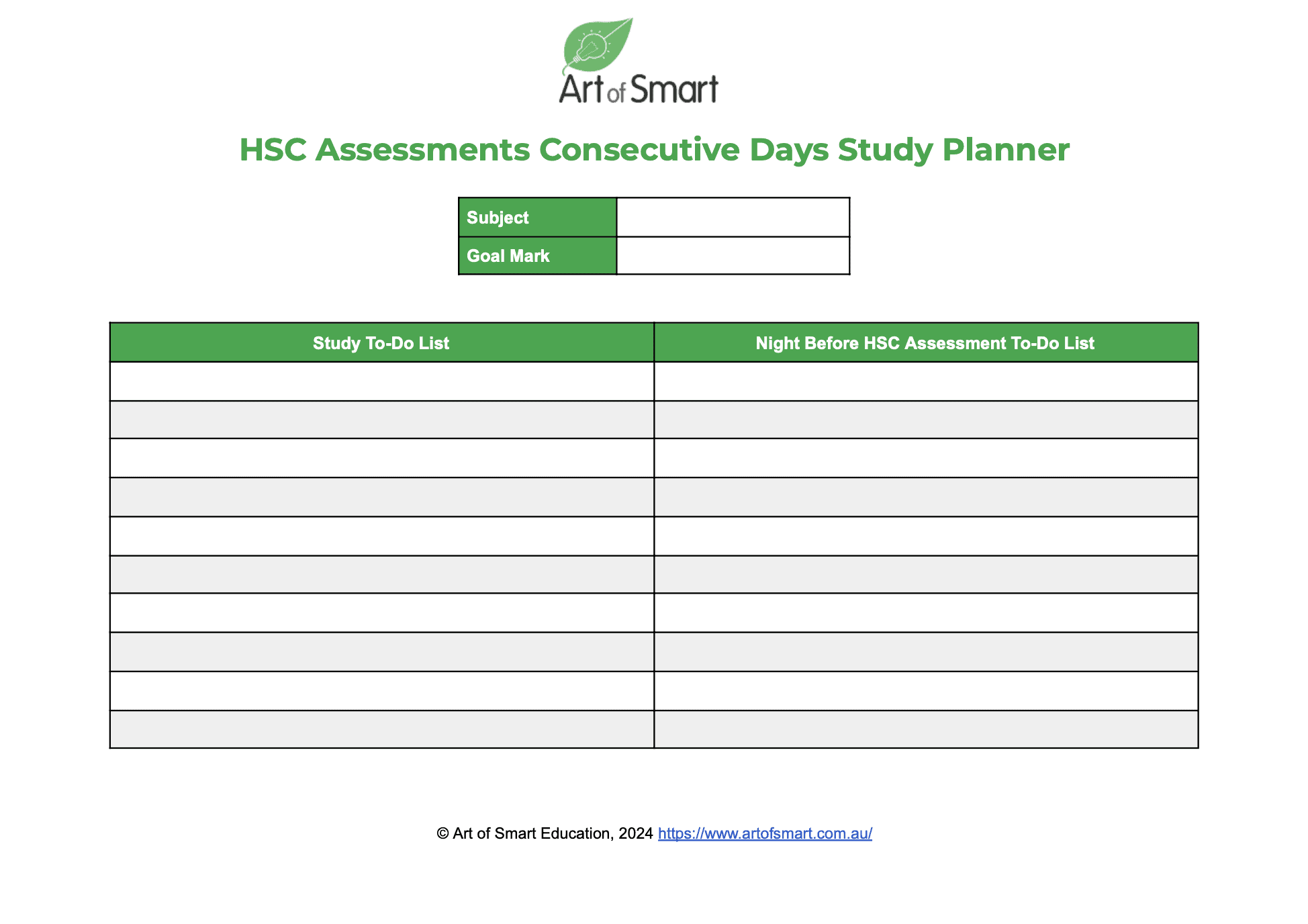 hsc assessment planner