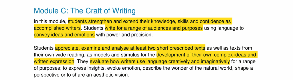 hsc creative writing band 6 examples