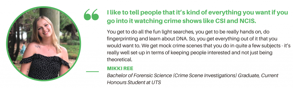 UTS Forensic Science Student Quote