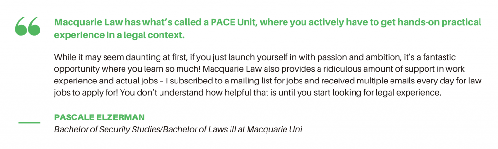 Macquarie University Law - Student Quote