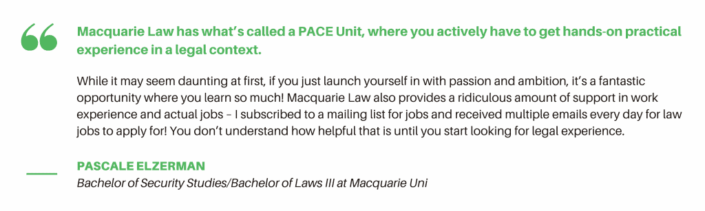 Macquarie University Law - Student Quote