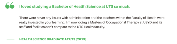 UTS Health Science - Student Quote