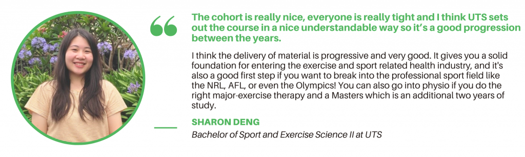 Bachelor of Sport and Exercise Science UTS - Student Quote