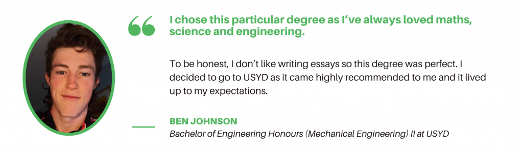 Mechanical Engineering USYD - Student Quote