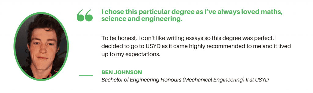 Mechanical Engineering USYD - Student Quote