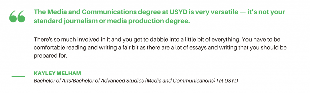Media and Communications USYD - Student Quote