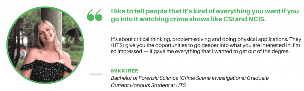 Forensic Science UTS - Student Quote