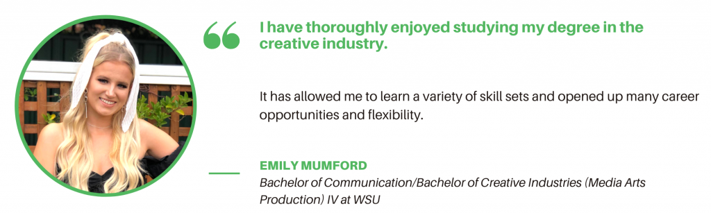 Bachelor of Creative Industries WSU - Student Quote
