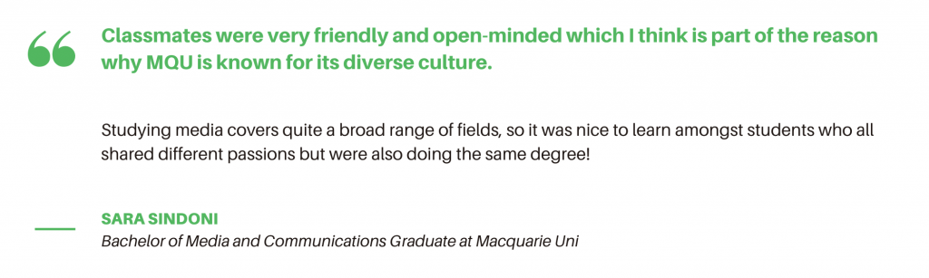 Bachelor of Media Macquarie - Student Quote