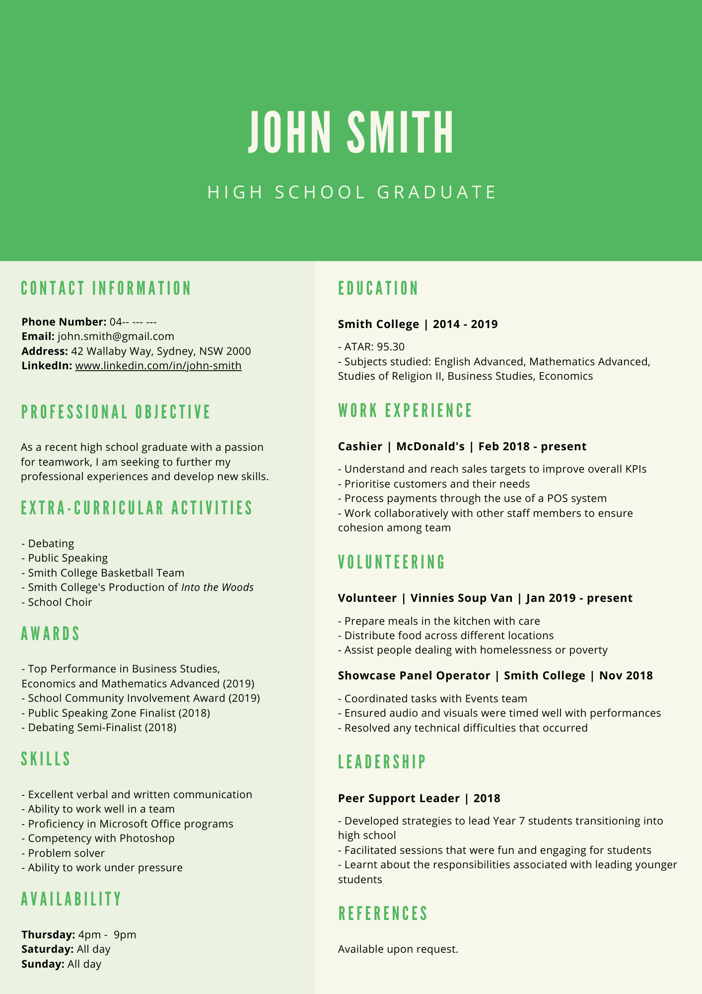 How To Write Your First Resume Template