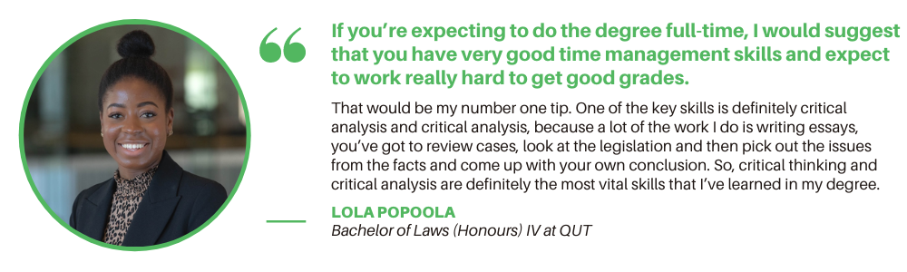 QUT Bachelor of Laws - Quote
