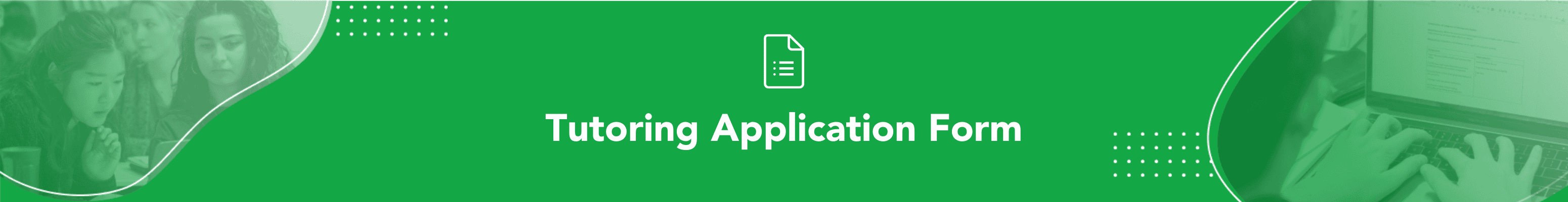 Tutoring Application Form Banner