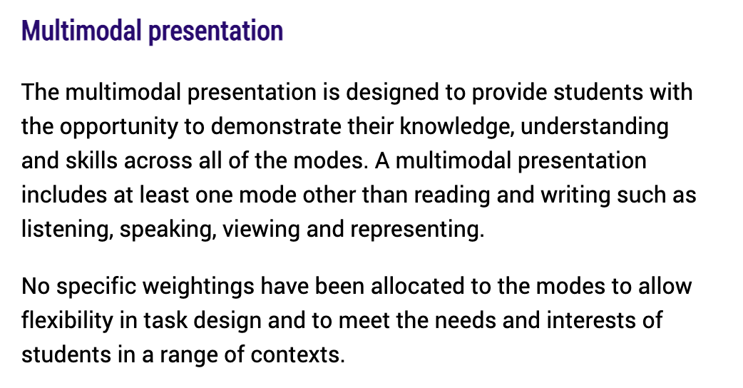 what is a multimodal presentation