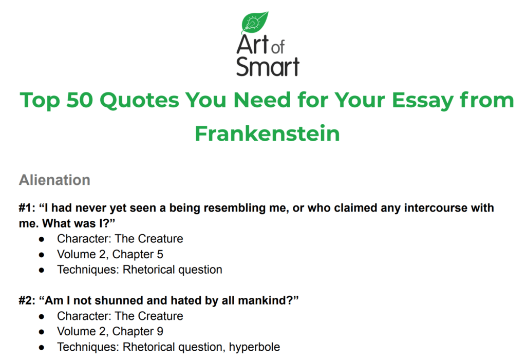 frankenstein god quotes