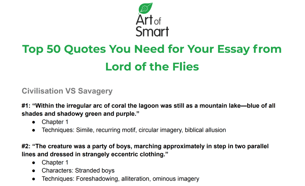 lord of the flies quotes for essay