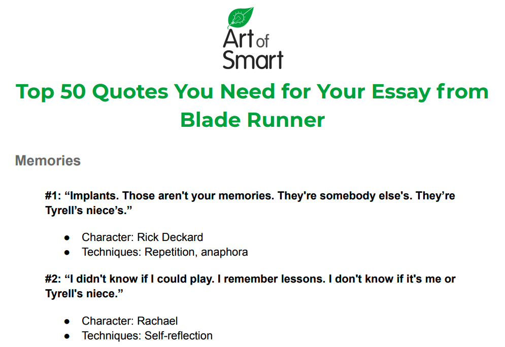 Blade Runner Quotes Preview