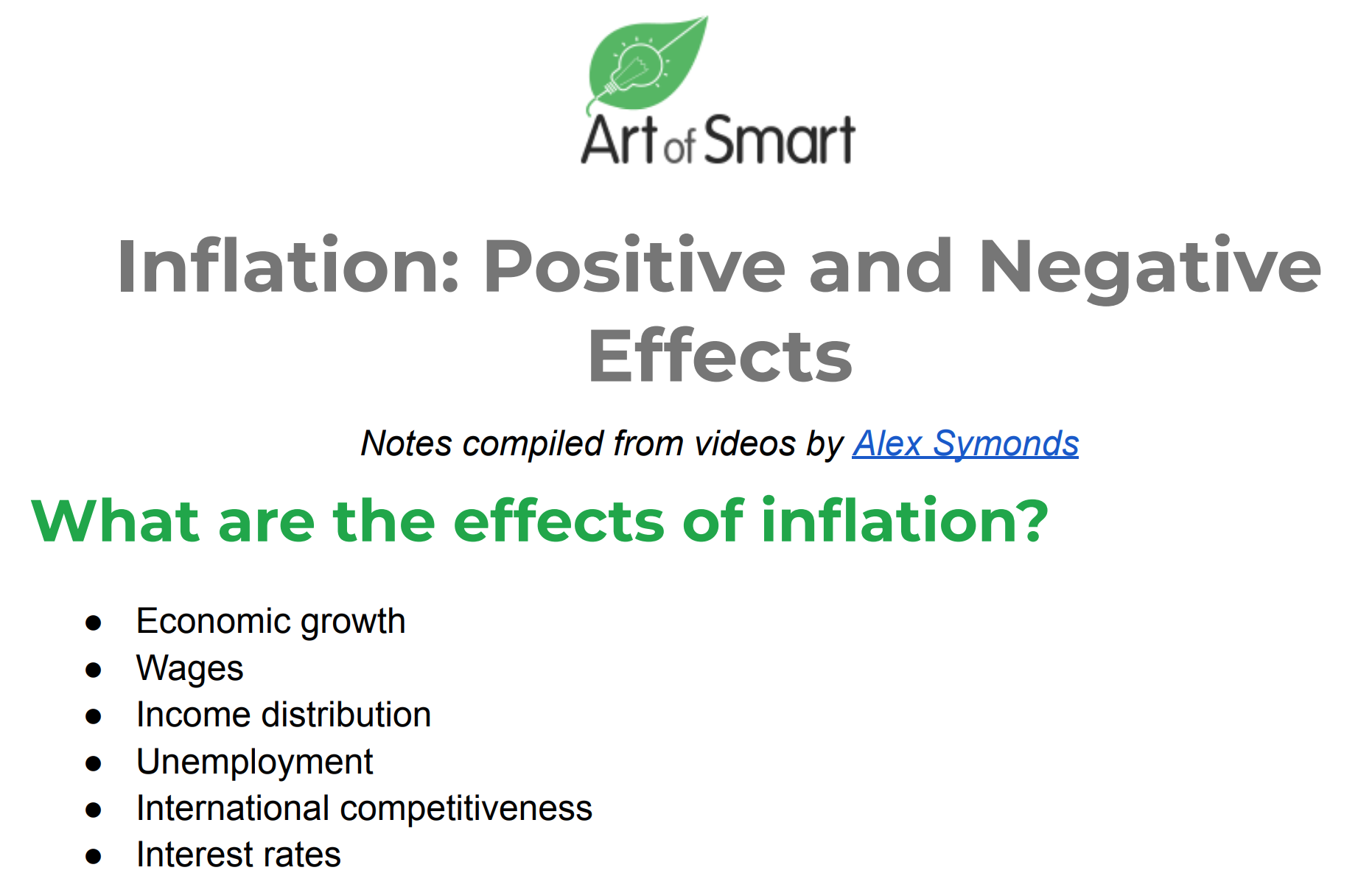 Inflation: Positive and Negative Effects Preview