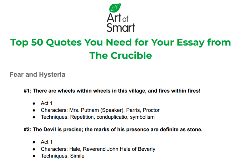 crucible essay quotes