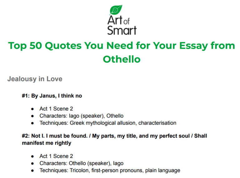 good othello quotes for essay