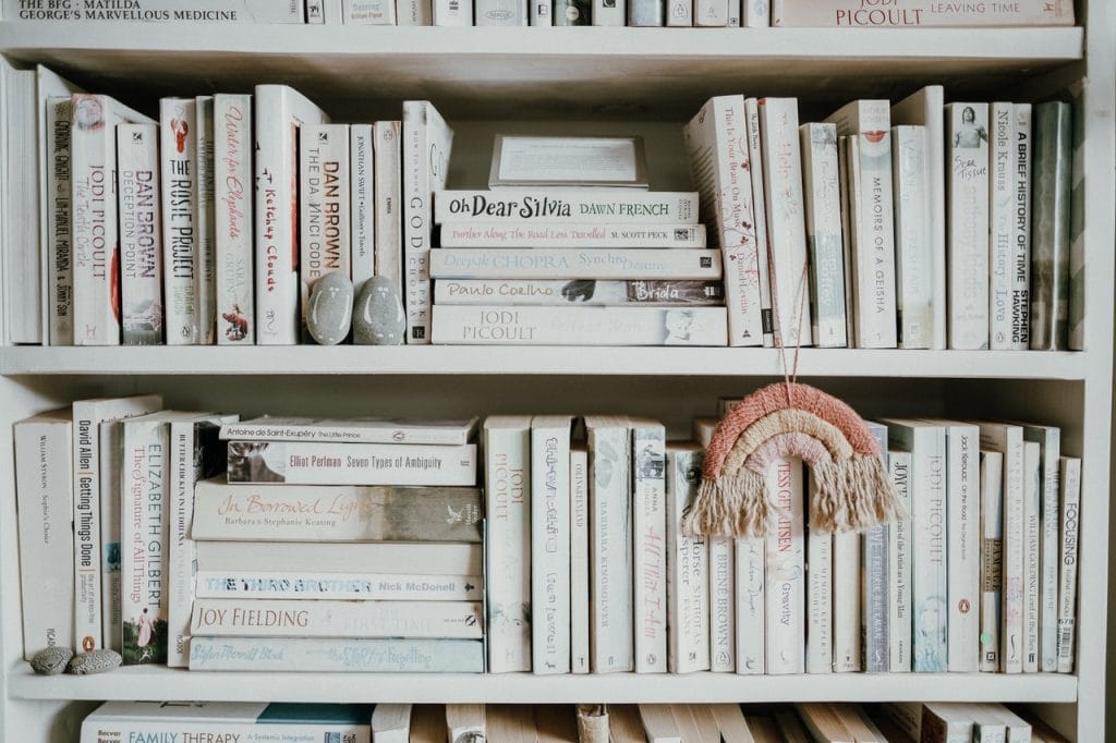 Books on a shelf - QCE English Unit 3