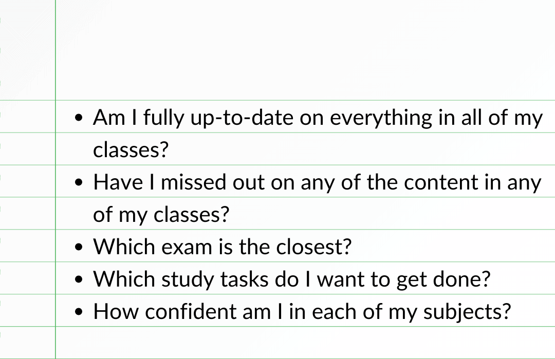 Questions to ask yourself for Exam Prep