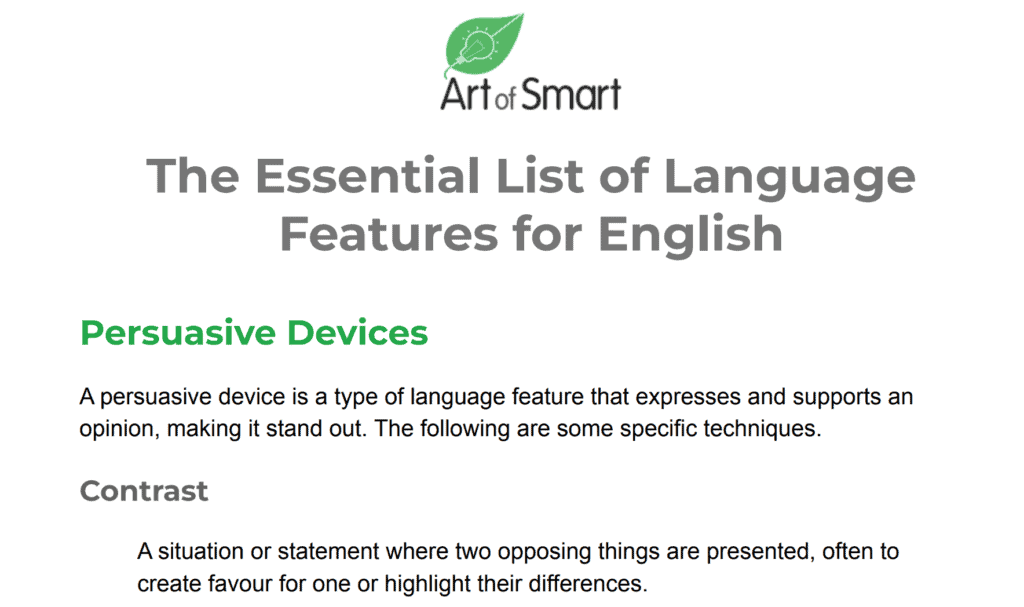 The Essential List Of Language Features For English