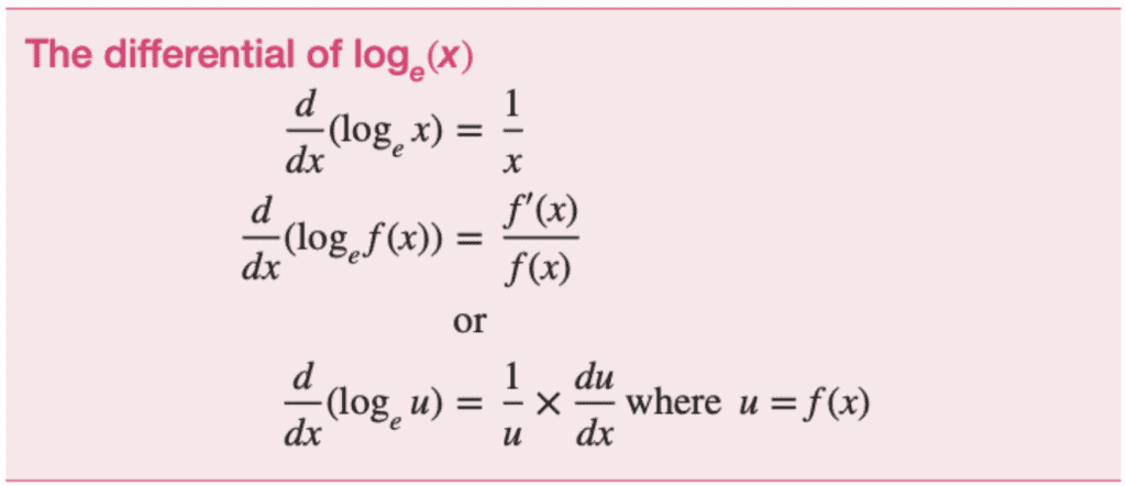 Logarithm differentiation