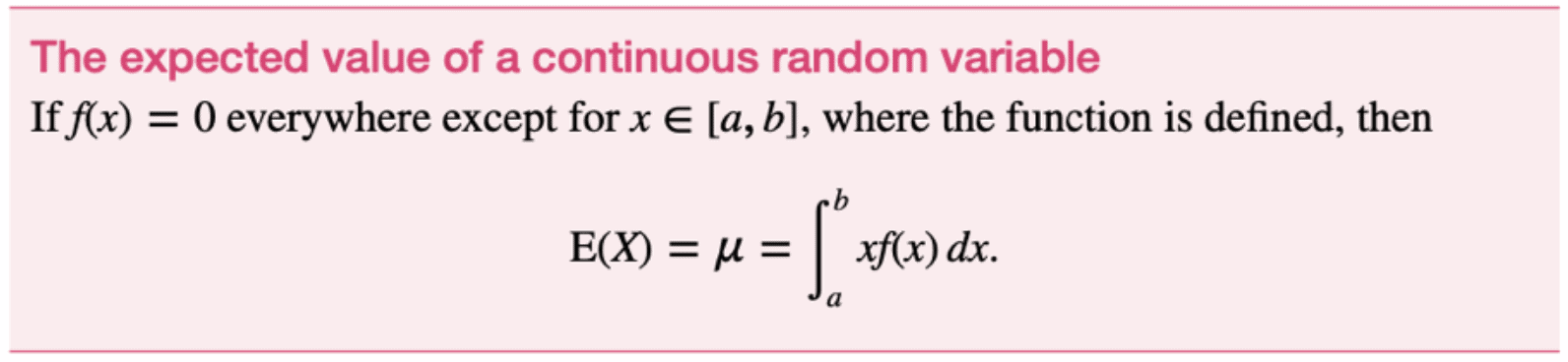 The expected value of a continuous random variable