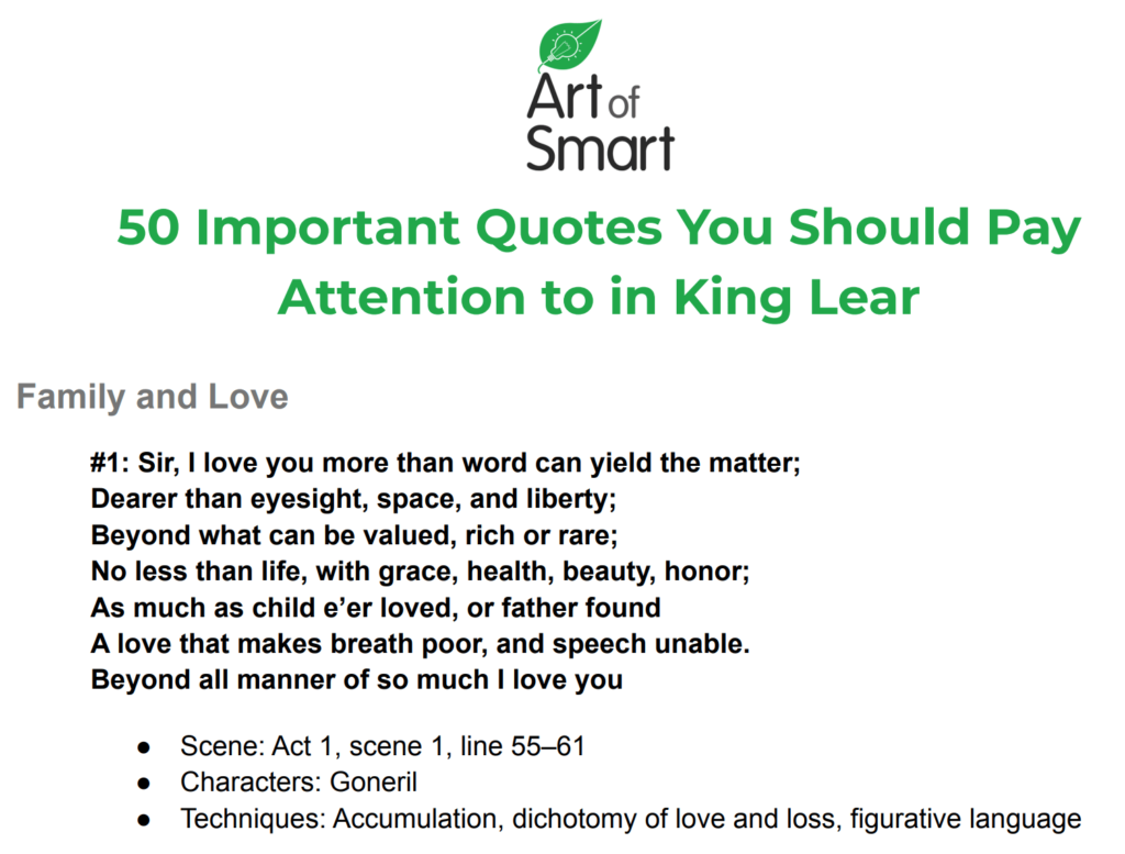 literary techniques in king lear