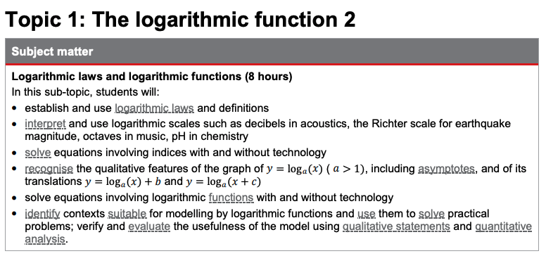 Topic 1: The Logarithmic Function 2