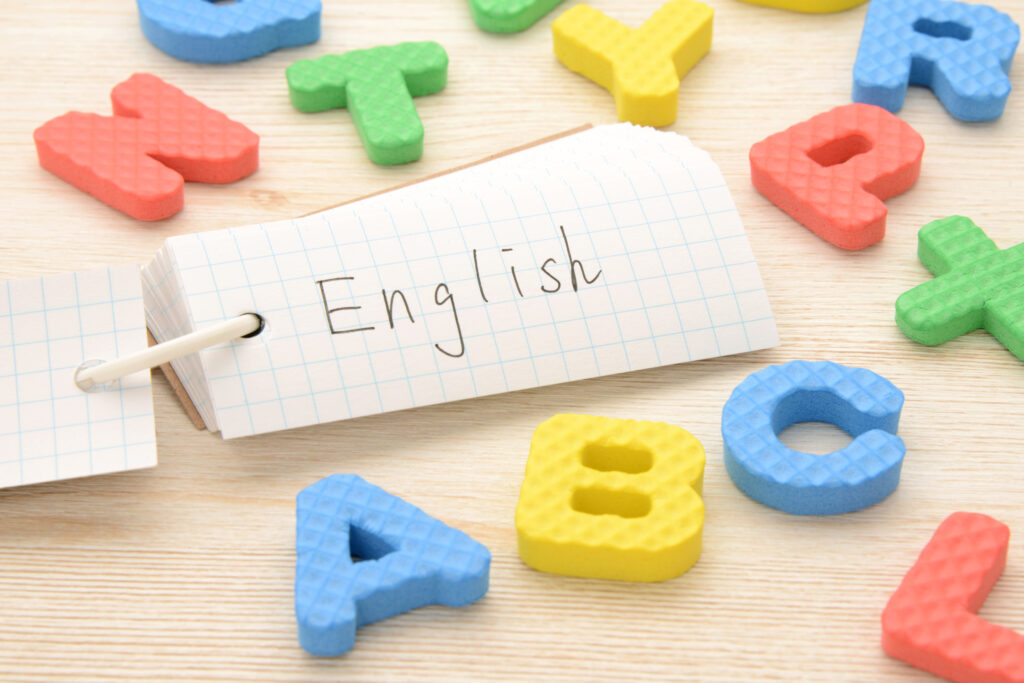 Foam letters on table - Year 2 English