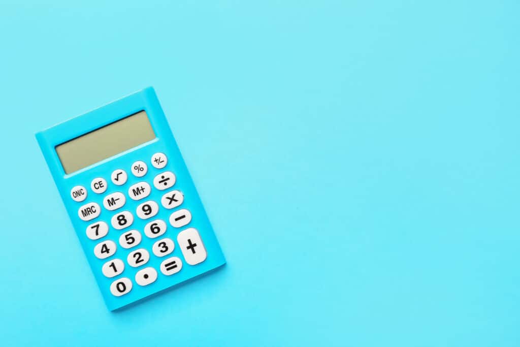 Digital calculator on colour background - Year 8 Maths