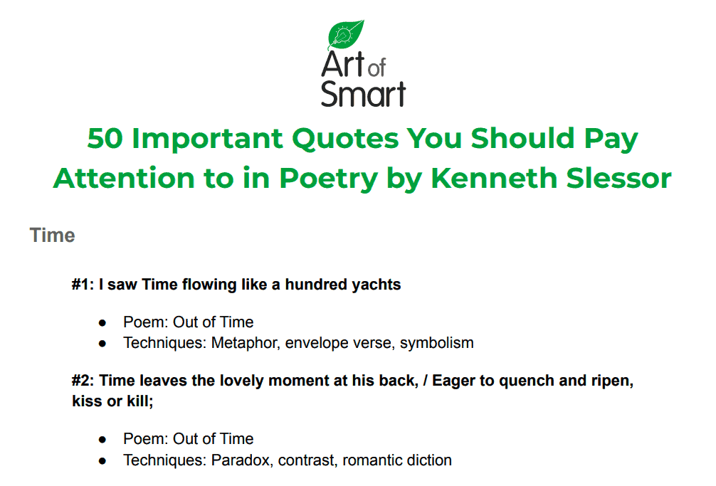 Kenneth Slessor Poetry Quotes Preview