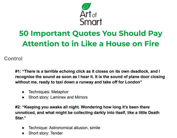 quotations for essay a house on fire