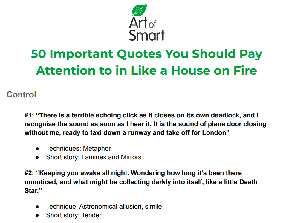 Like a House on Fire Quotes preview