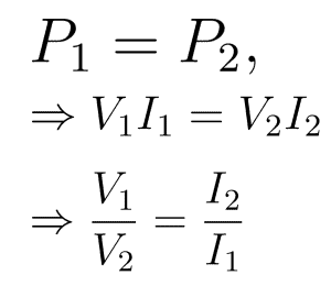 Transformer Equation Power - VCE Physics Formula Sheet