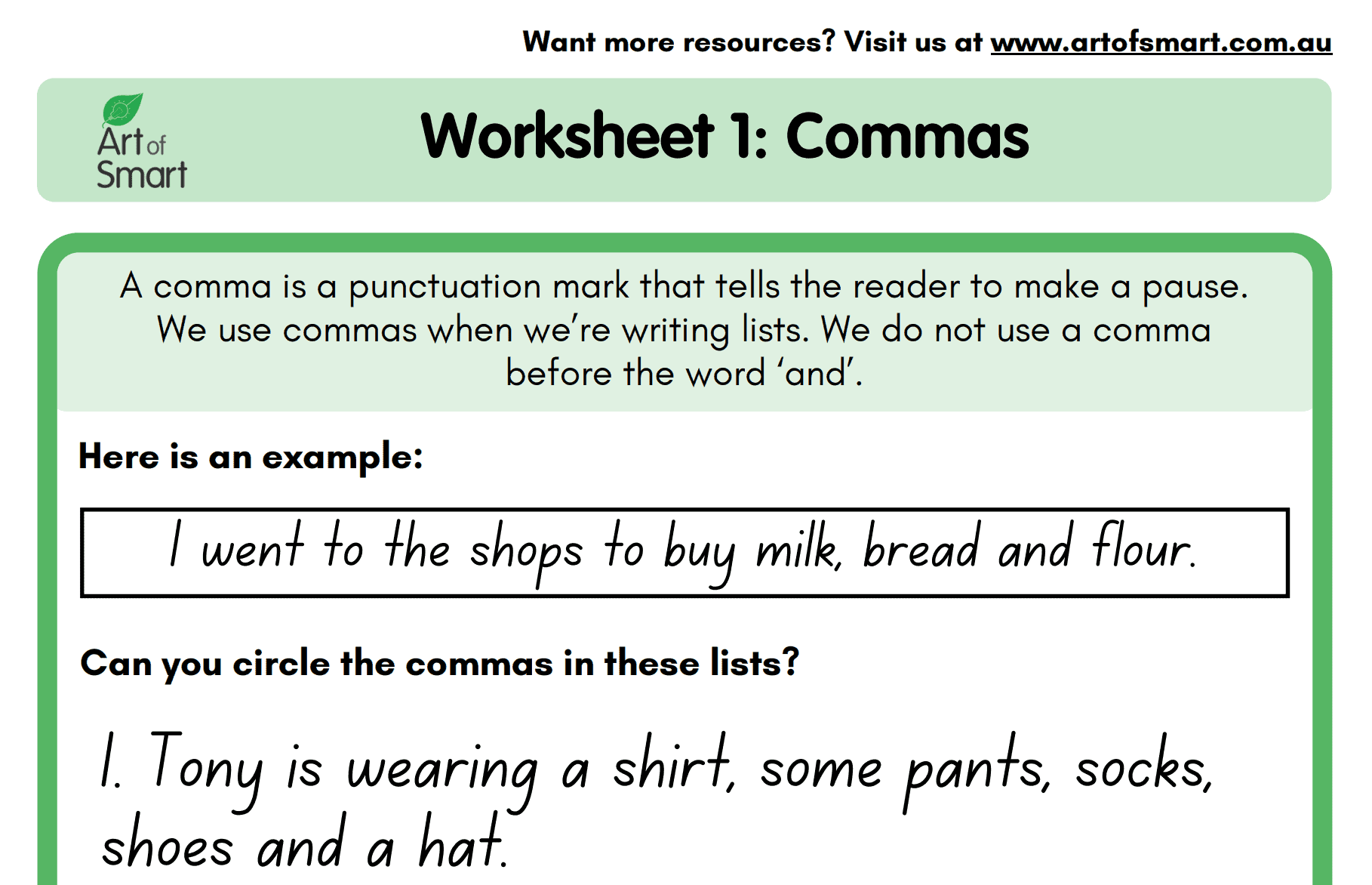 Year 2 Punctuation Worksheets Preview