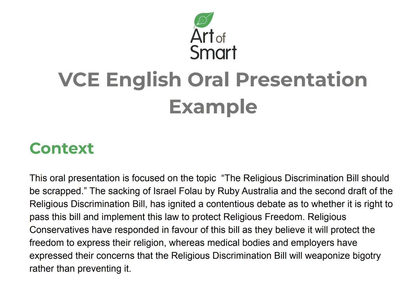 oral presentation topics 2023 vce english