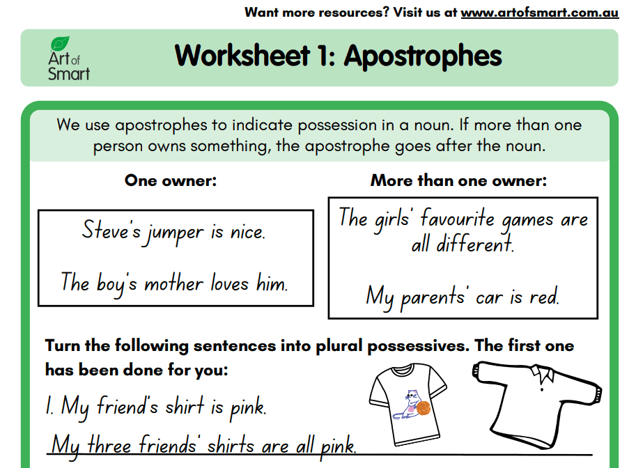 Year 4 Punctuation Worksheets Preview