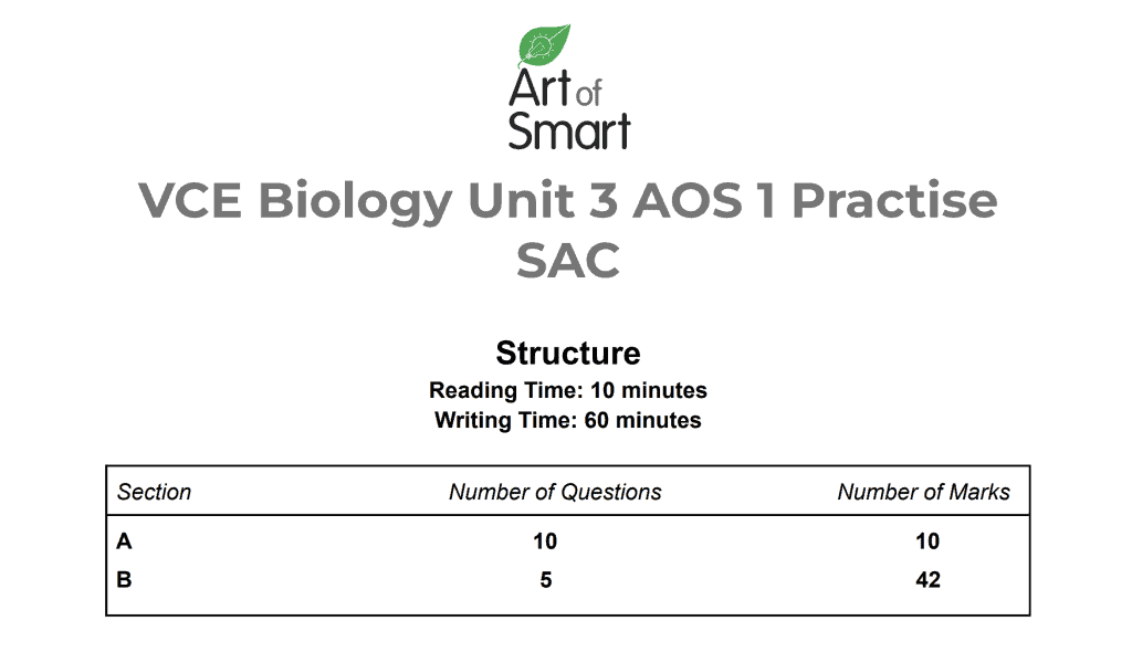 Preview - VCE Biology Unit 3 AOS 1 Practice SAC