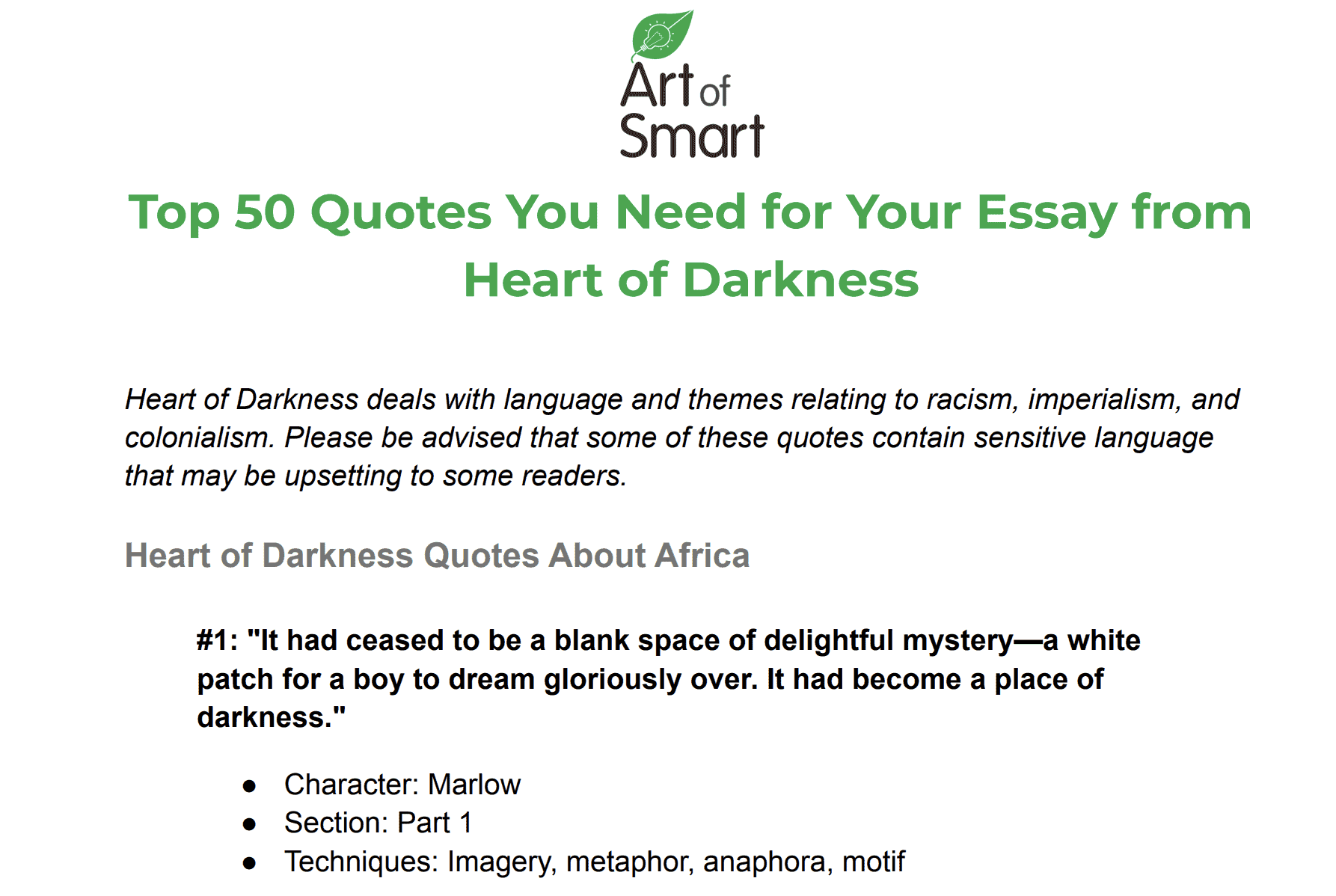 thesis statement on the heart of darkness