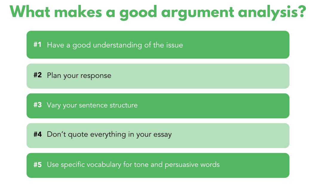 What makes a good argument and language analysis?