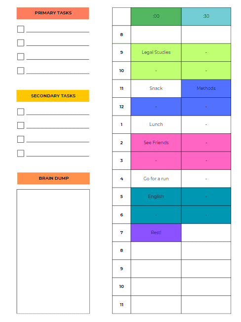 Study Planner - Timebox 