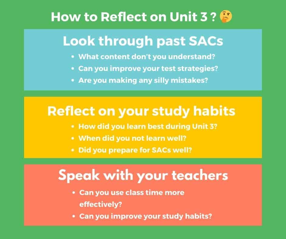 How to reflect on VCE Unit 3